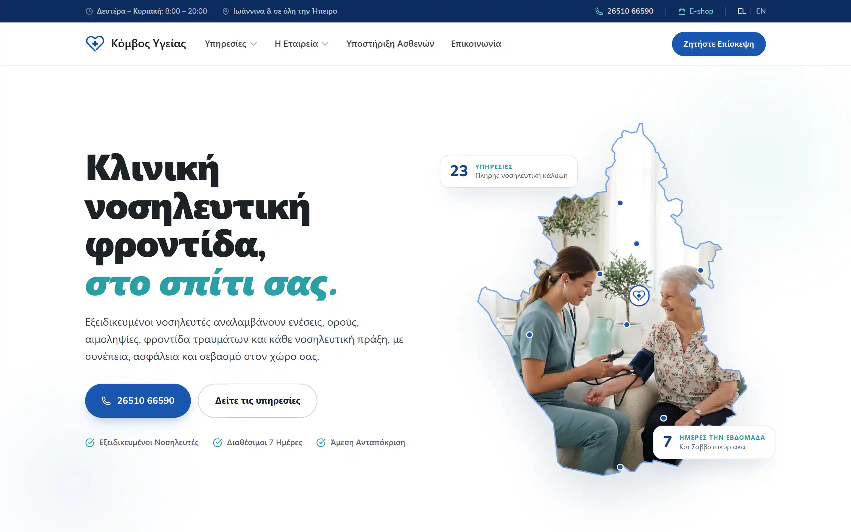 Κόμβος Υγείας, Υπηρεσίες κατ' οίκον φροντίδας, Ιωάννινα